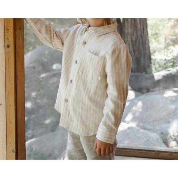 RYLEE + CRU Other - NEW RYLEE + CRU boy's collared shirt in champagne stripe